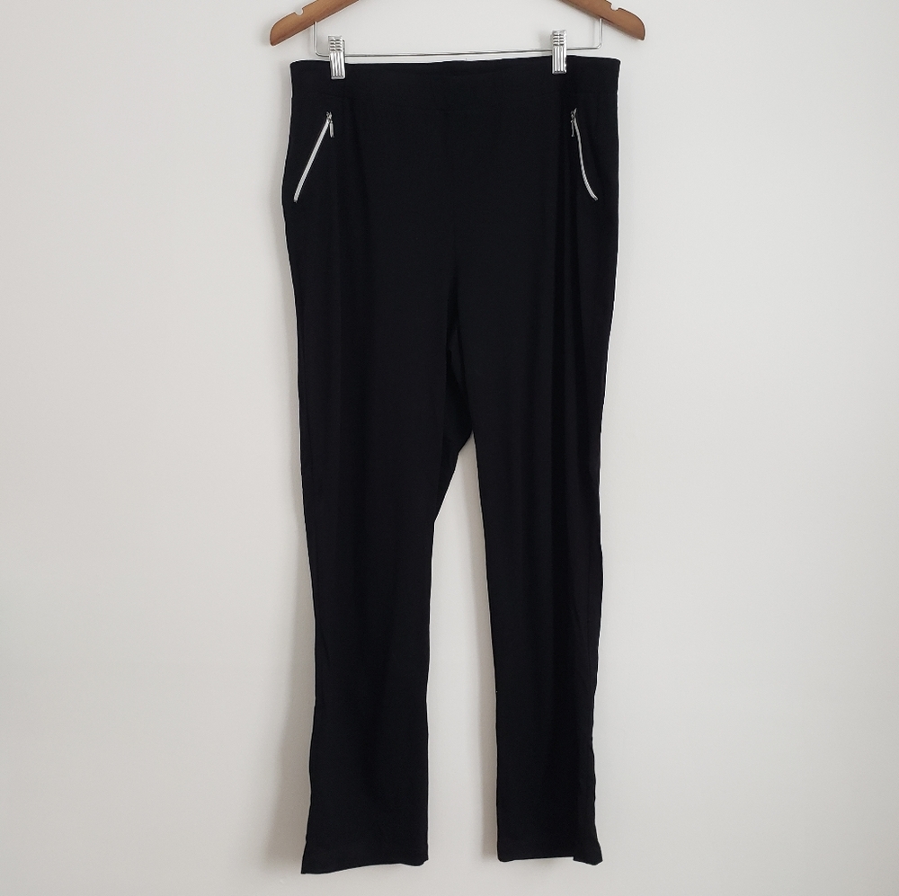 Chico's Travelers Collection Black Zipper Pants